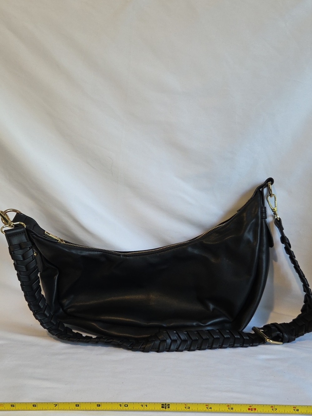 Jules Kae "Zola" Vegan Leather Crescent Hobo Bag.